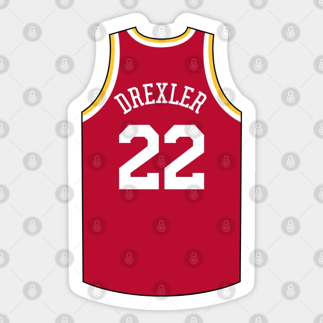 Clyde Drexler Houston Jersey Qiangy Sticker by qiangdade